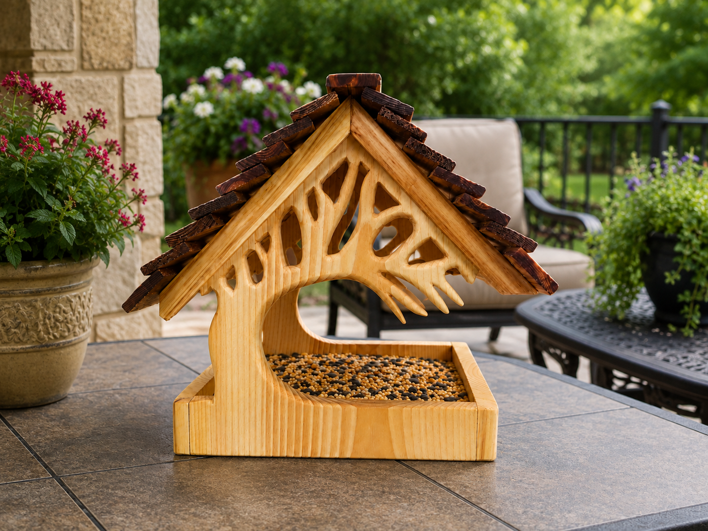Japanese Style Handcrafted Bird Feeder - Image 3