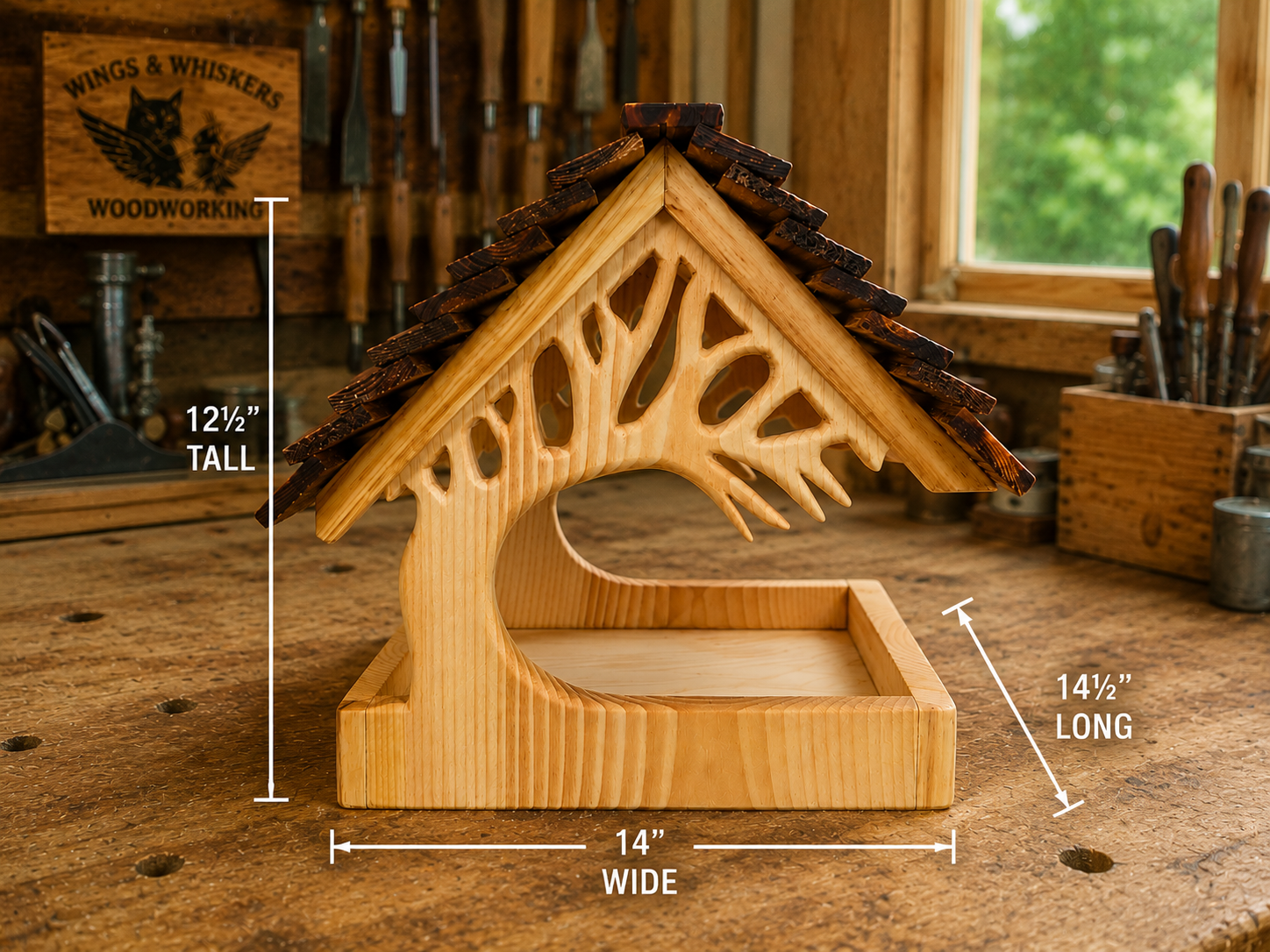 Japanese Style Handcrafted Bird Feeder - Image 2
