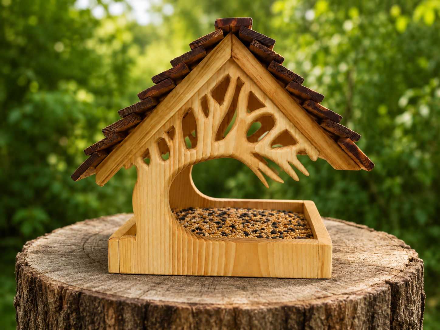 Japanese Style Handcrafted Bird Feeder