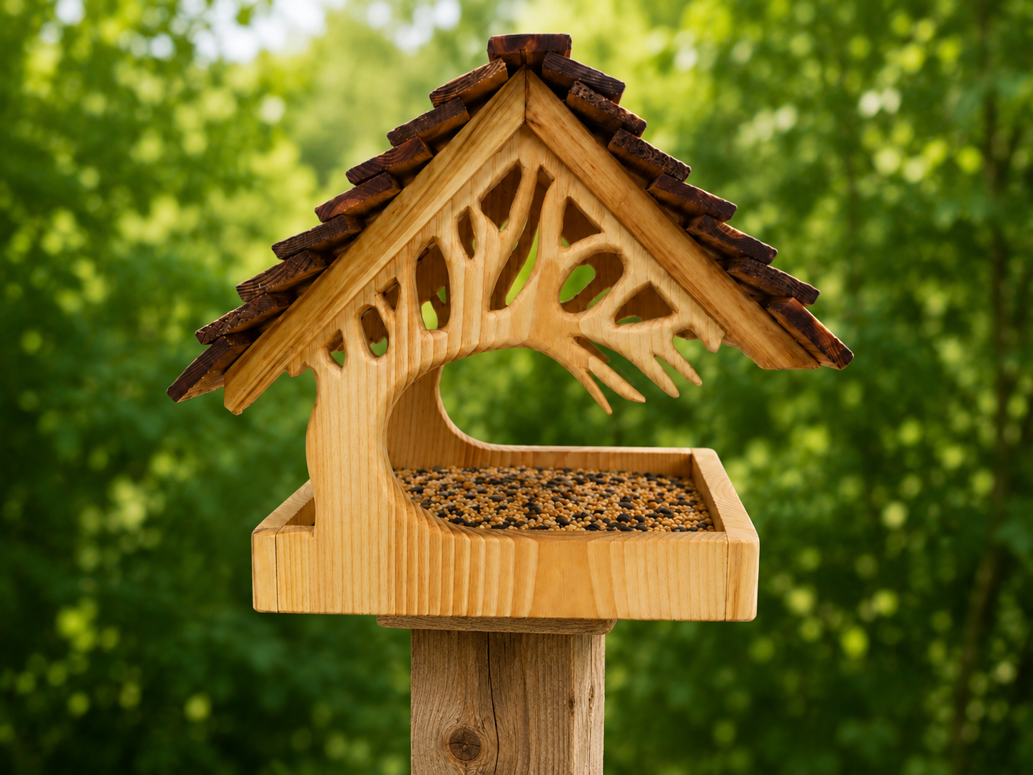 Japanese Style Handcrafted Bird Feeder - Image 4
